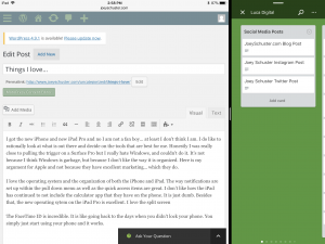 Screen shot of wordpress and trello working